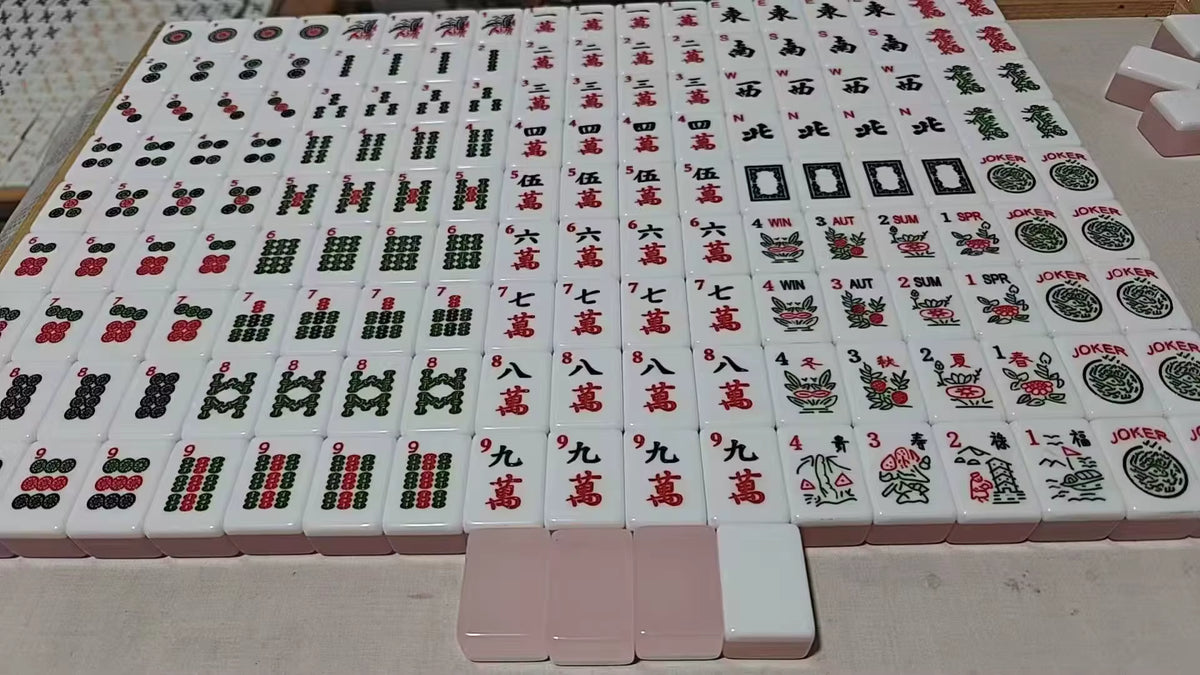 Pink Jelly Mahjong Tiles Set 160pcs