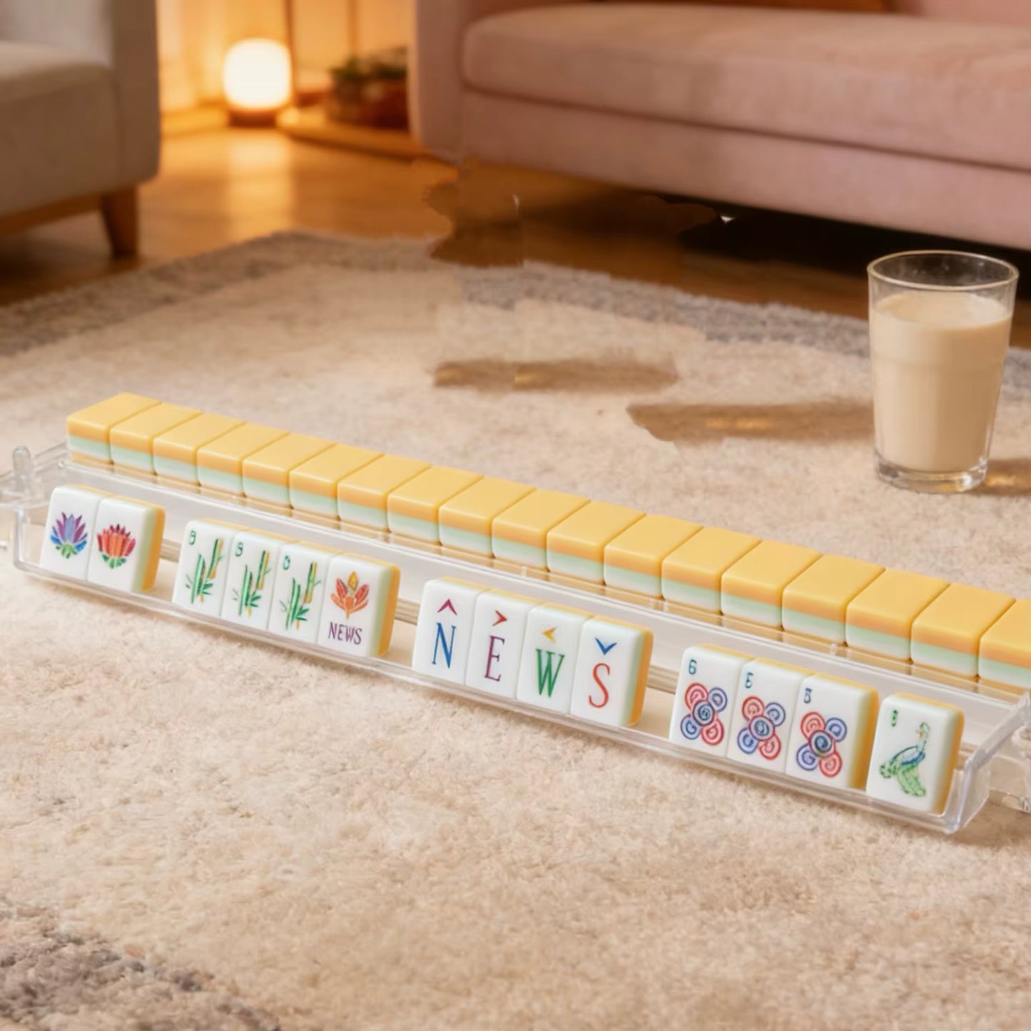Soft Yellow Mahjong Tiles Set 160pcs