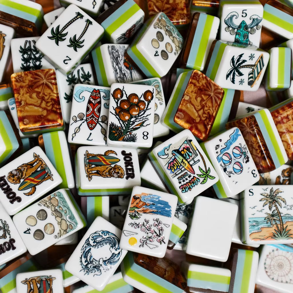 White Coast Surf Mahjong Tiles Set 160pcs