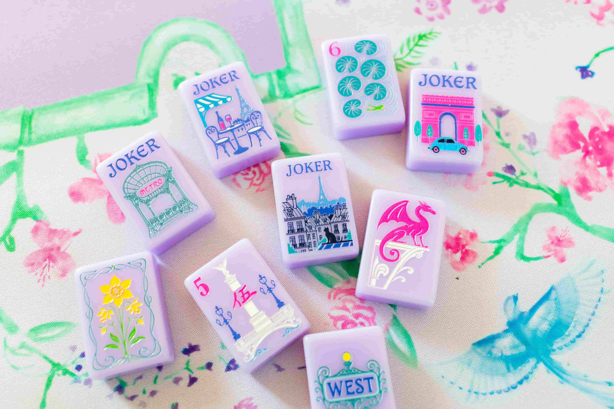 Purple Paris Mahjong Tiles Set 160pcs