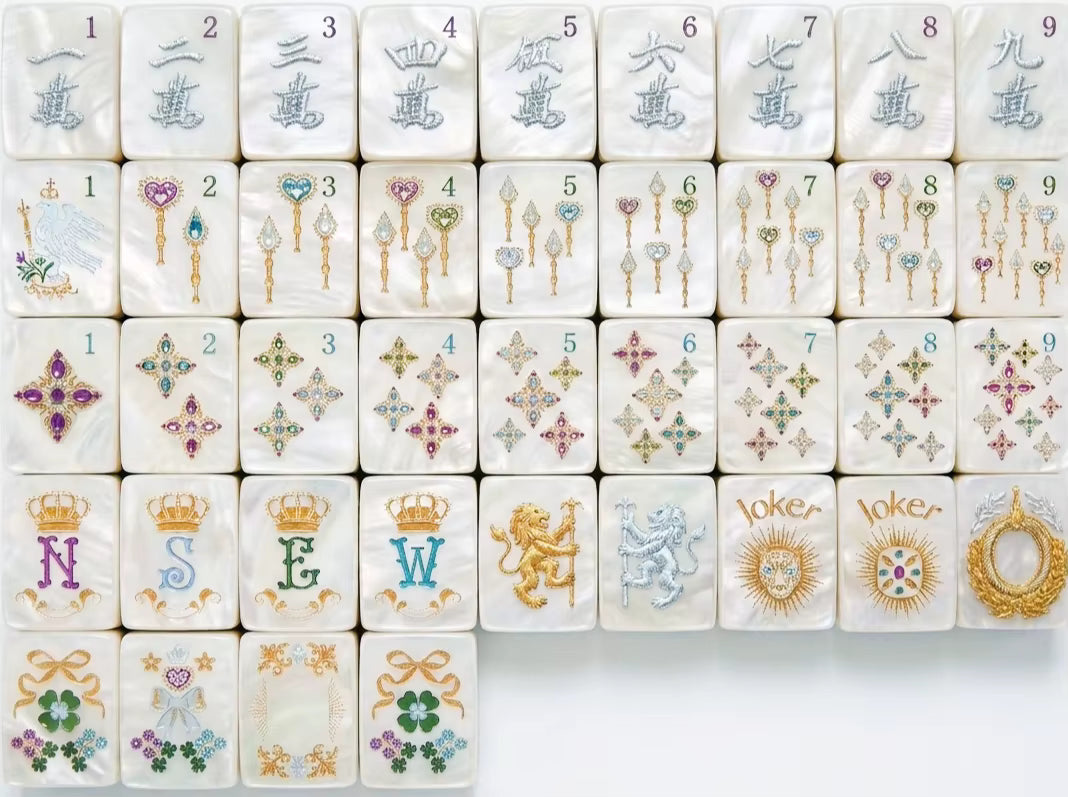 White Pearl Mahjong Tiles Set 160pcs