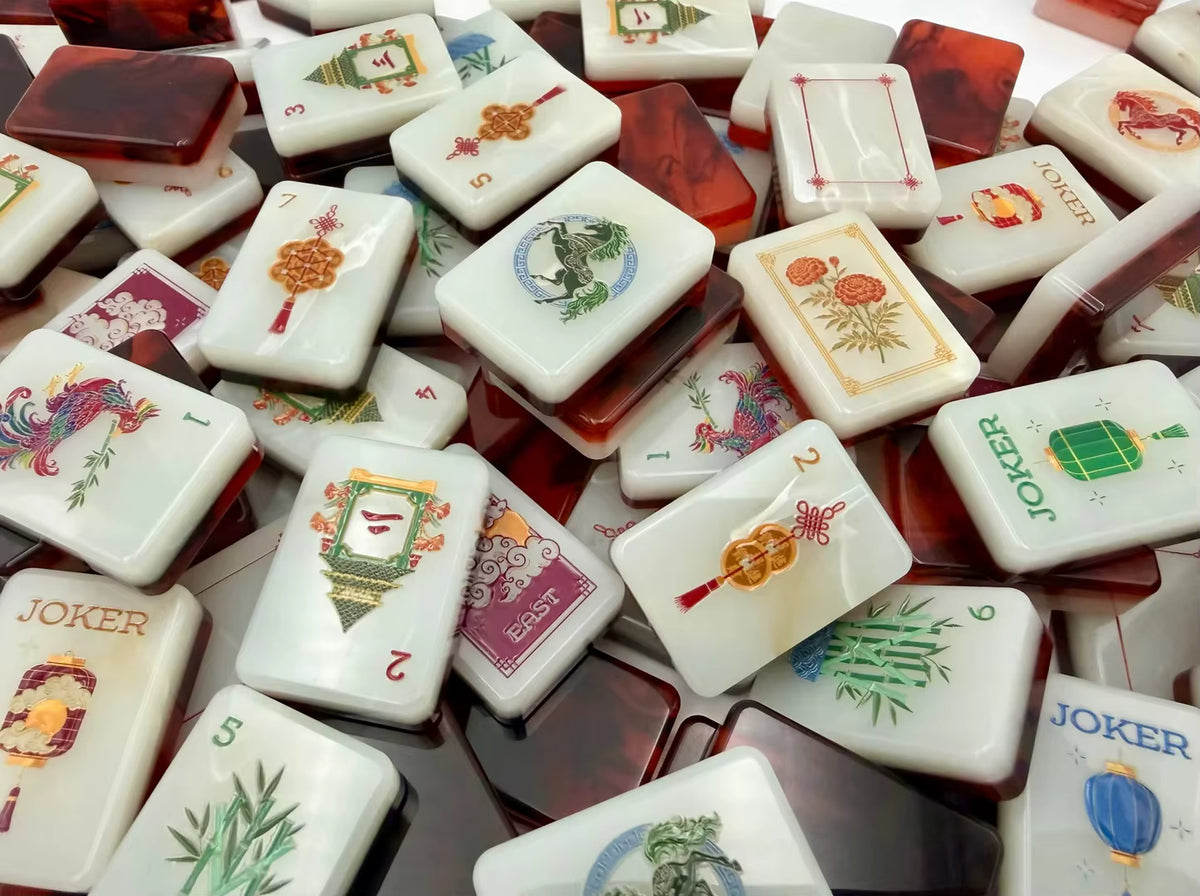 Red Fire Mahjong Tiles Set 160pcs