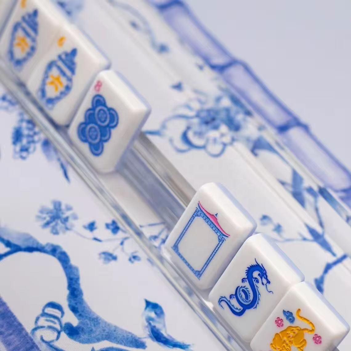 Pastel Blue Mahjong Tiles Set 160pcs