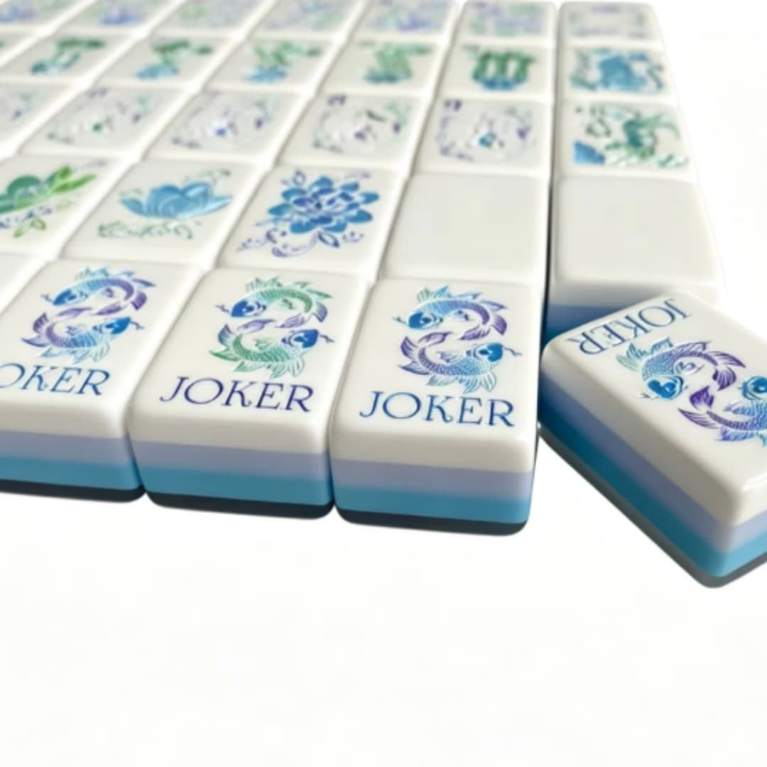 Ice Blue Mahjong Tiles Set 160pcs