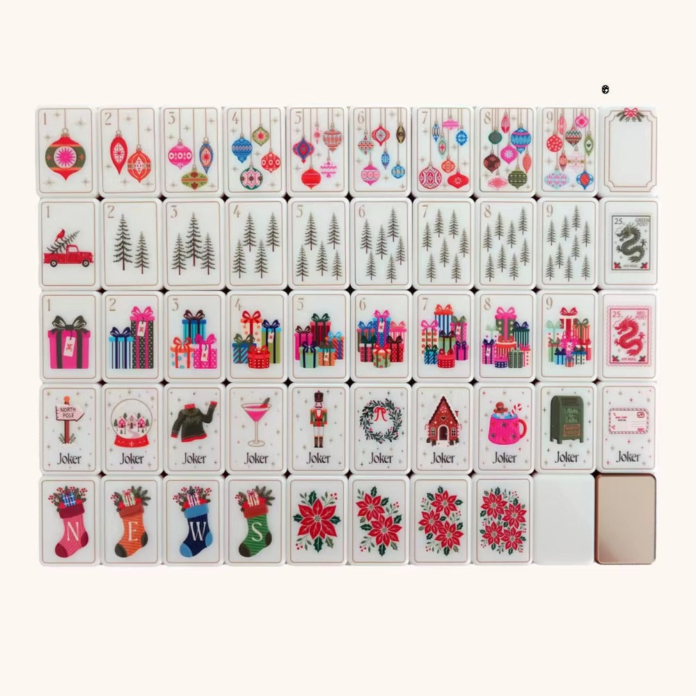 Colorful Christmas Mahjong Tiles Set 160pcs