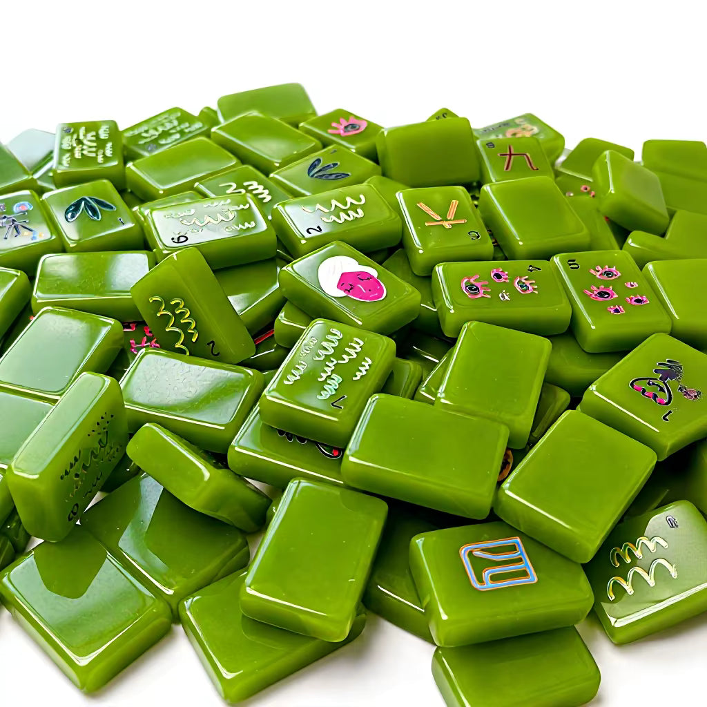Groovy Green Mahjong Tiles Set 160pcs
