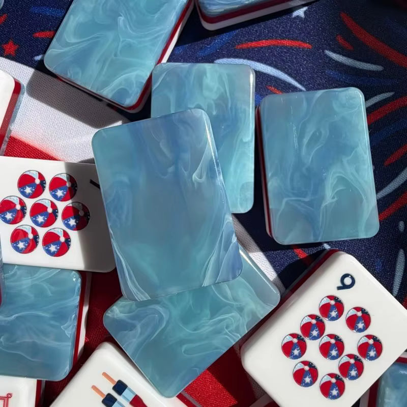 Patriot Mahjong Tiles and Mat Set