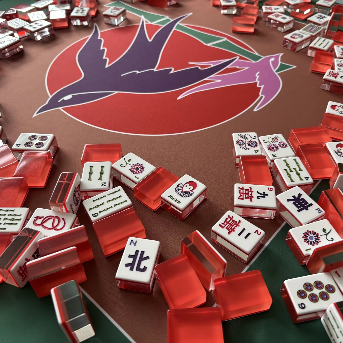 Lucky Red Mahjong Tiles Set 160pcs