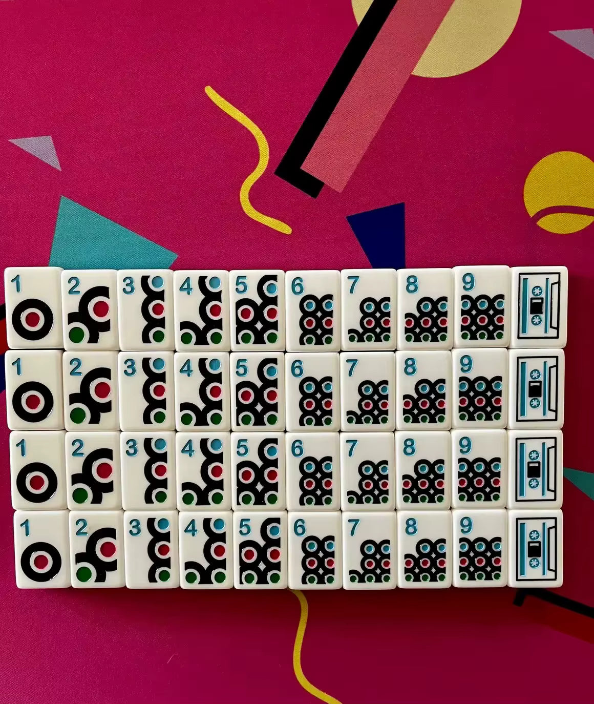 Y2K Glitter Mahjong Tiles Set 160pcs