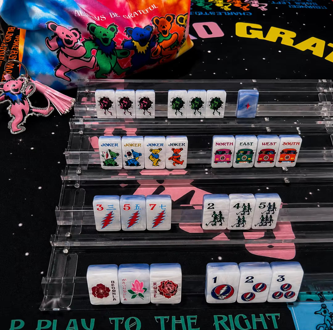 Purple Pearl Bear Mahjong Tiles Set 160pcs