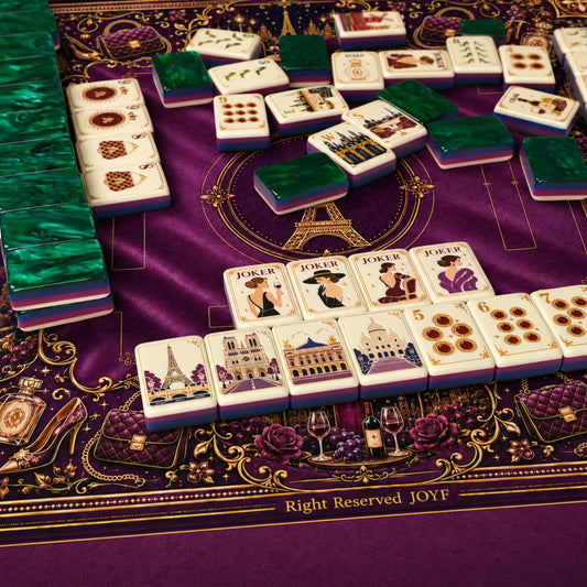 Paris Wine Mahjong Tiles and Mat Set