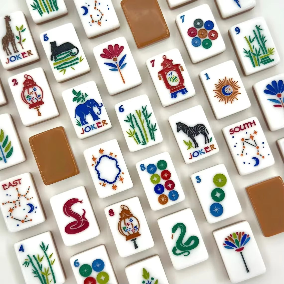 Africa Zoo Mahjong Tiles Set 160pcs