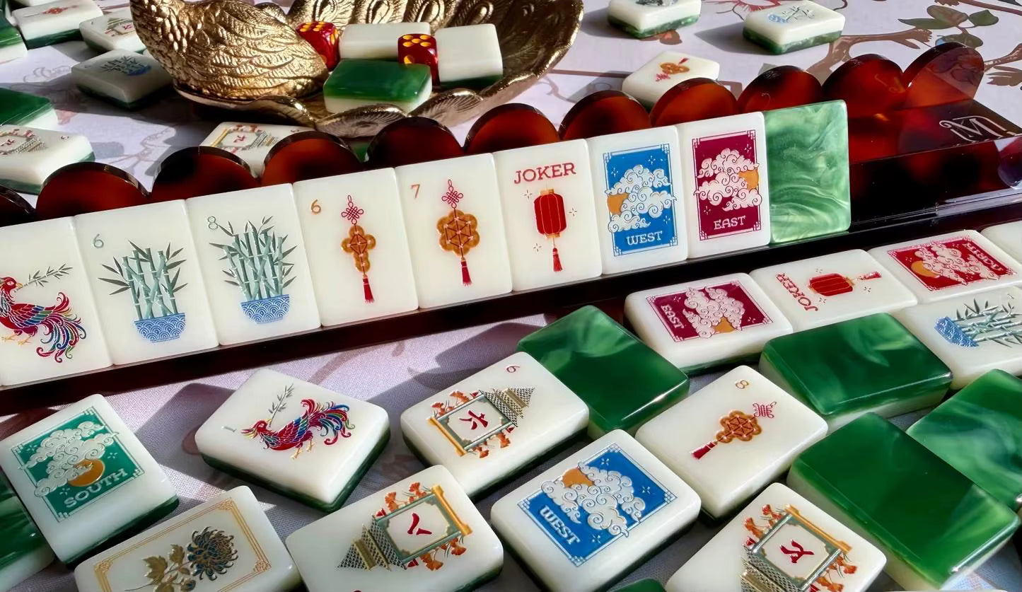 Emerald Green Mahjong Tiles Set 160pcs