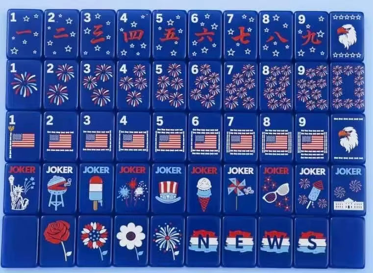 America Mahjong Tiles and Mat Set