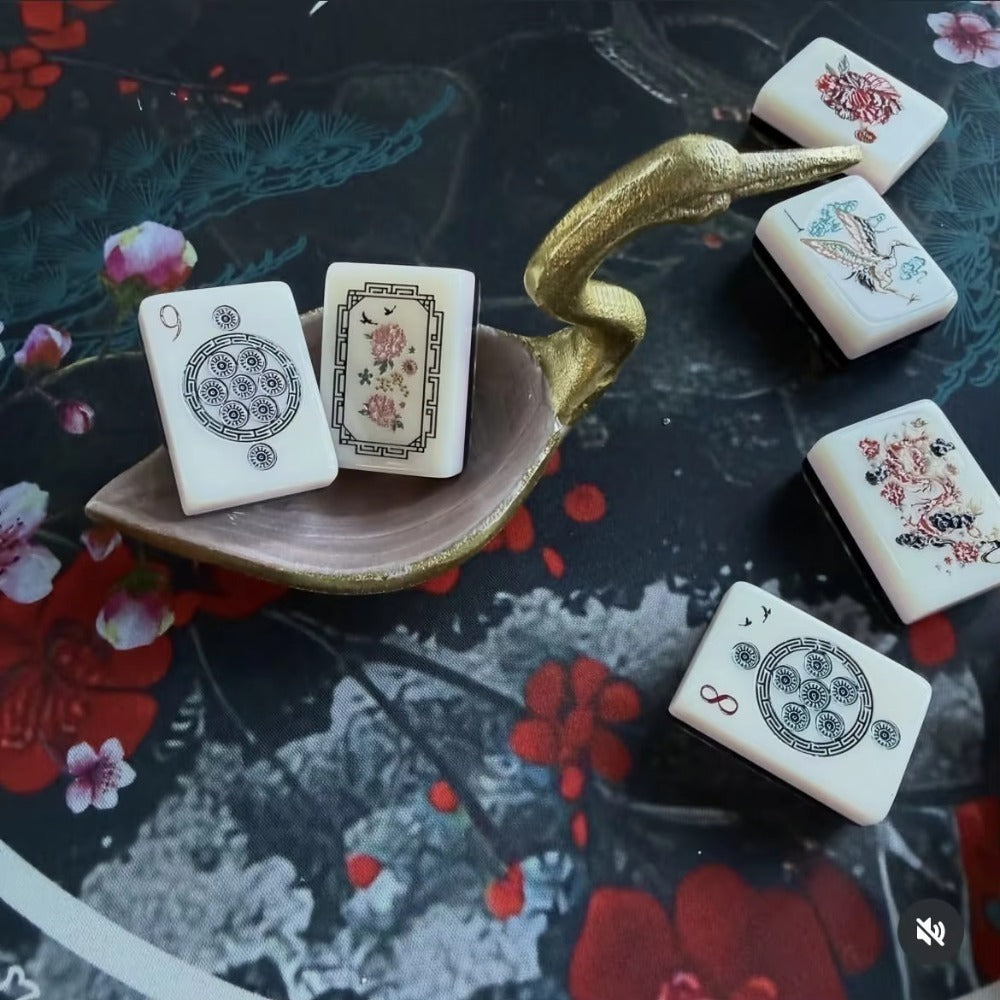 Celadon Crane Mahjong Tiles Set 160pcs