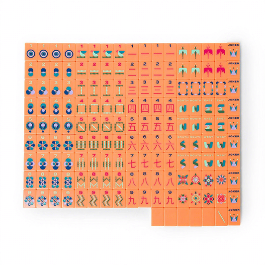 Bright Orange USA Mahjong Tiles Set 160pcs