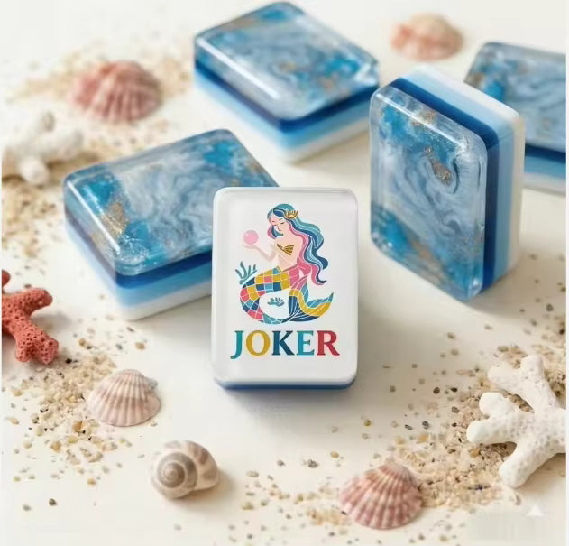 Deep Sea Ocean in Mahjong Tiles and Mat Set
