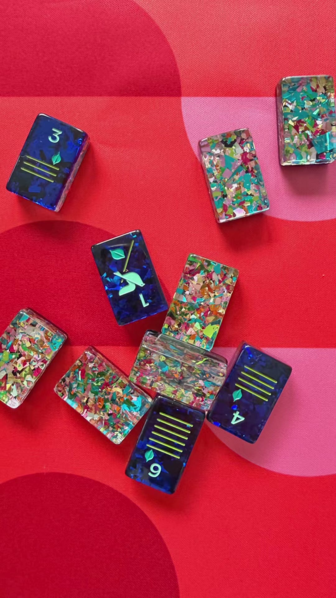 Rainbow Confetti Mahjong Tiles Set 160pcs