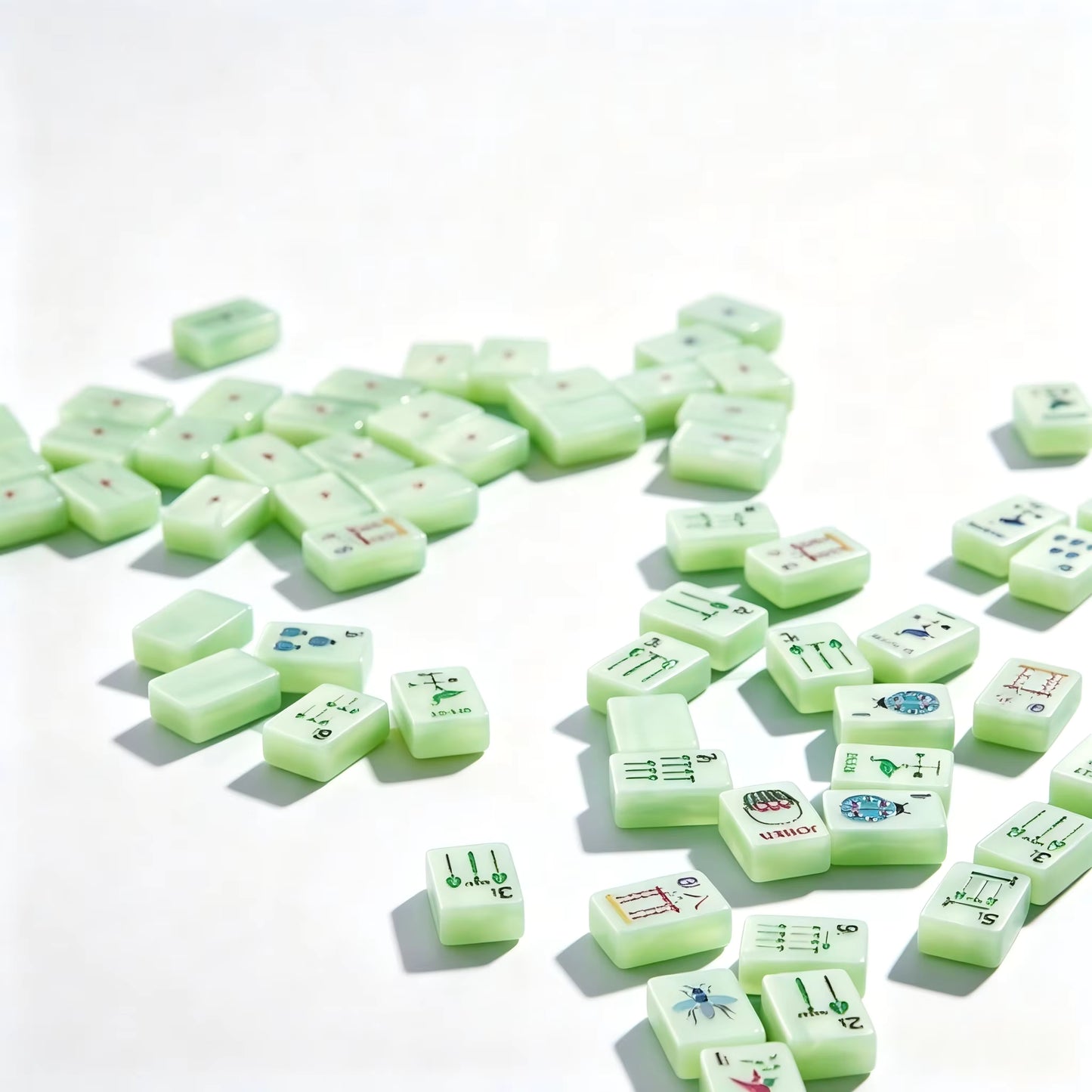 Pearl Green Garden Mahjong Tiles Set 160pcs