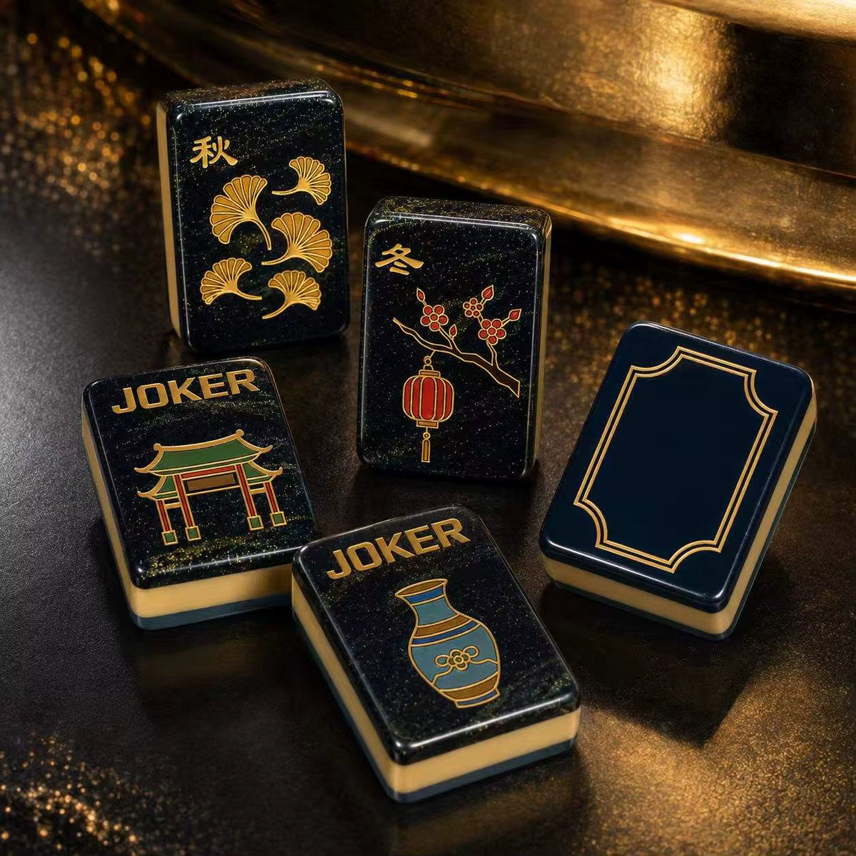 Galaxy Glitter in Mahjong Tiles and Mat Set