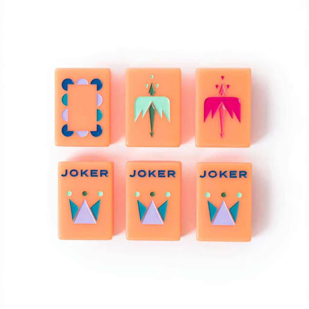 Bright Orange USA Mahjong Tiles Set 160pcs