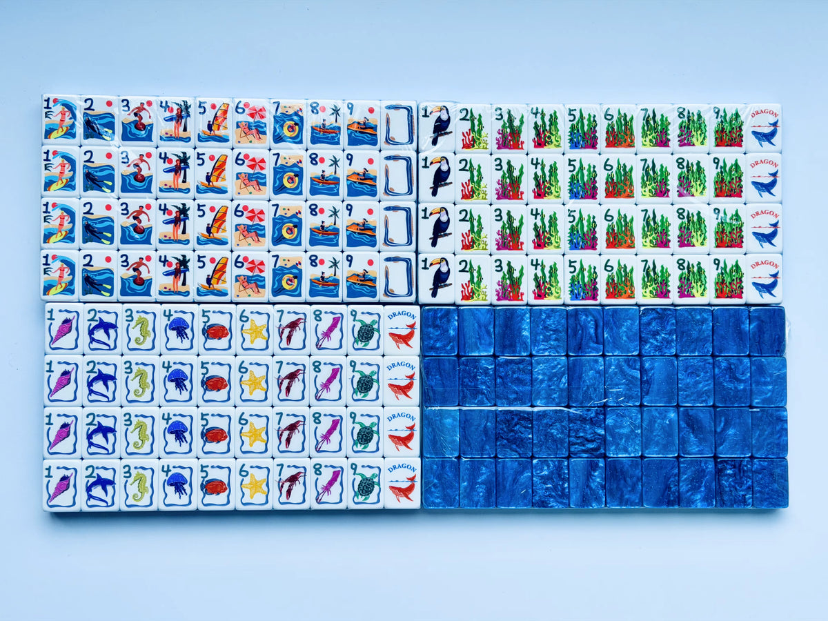 Sapphire Ocean Mahjong Tiles Set 160pcs