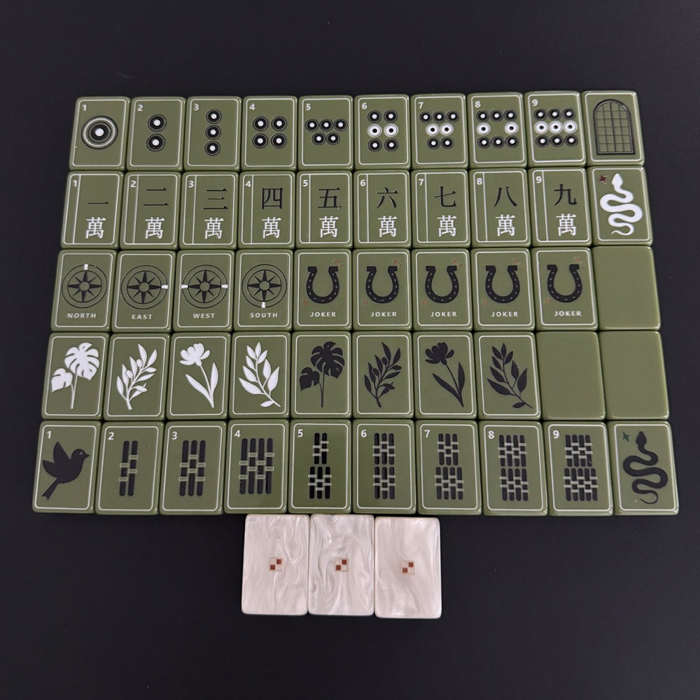Deep Green Mahjong Tiles Set 160pcs