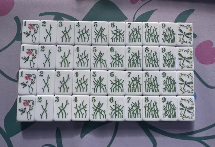 Tea Party Mahjong Tiles and Mat Set