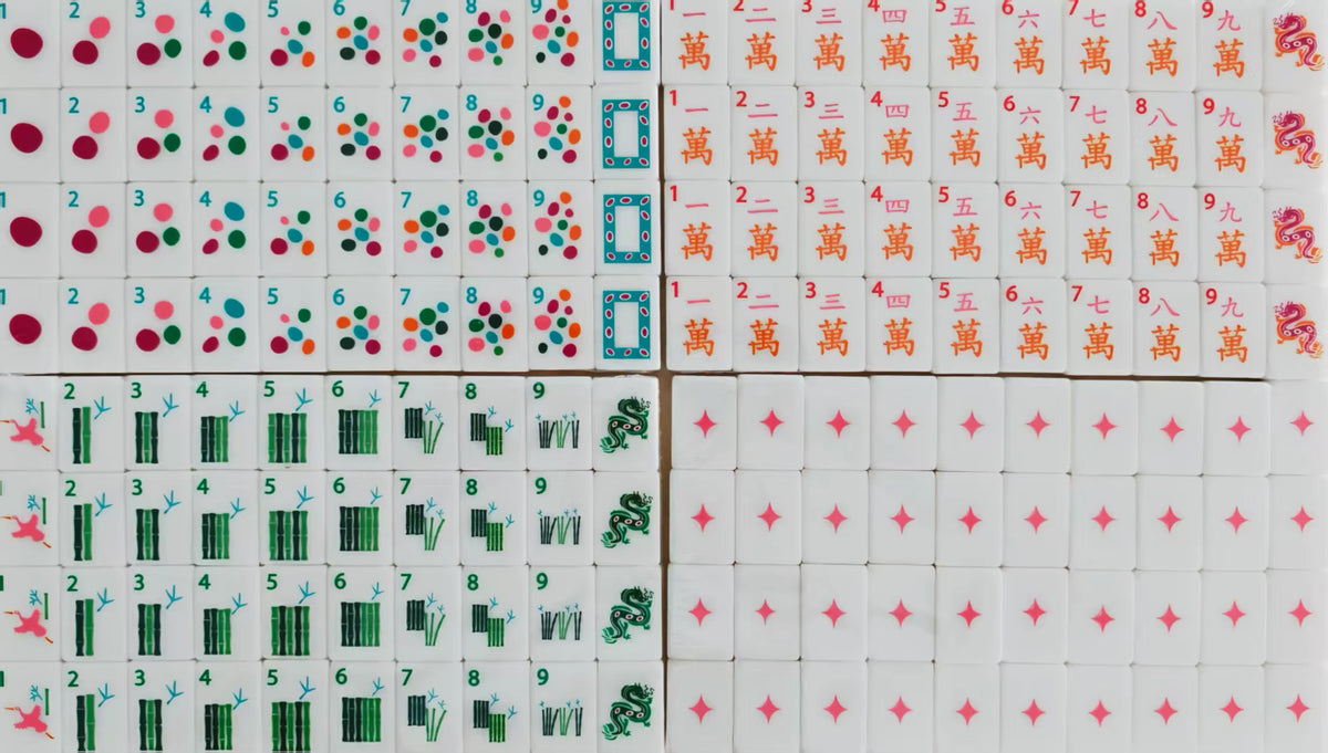 White Safari Mahjong Tiles Set 160pcs