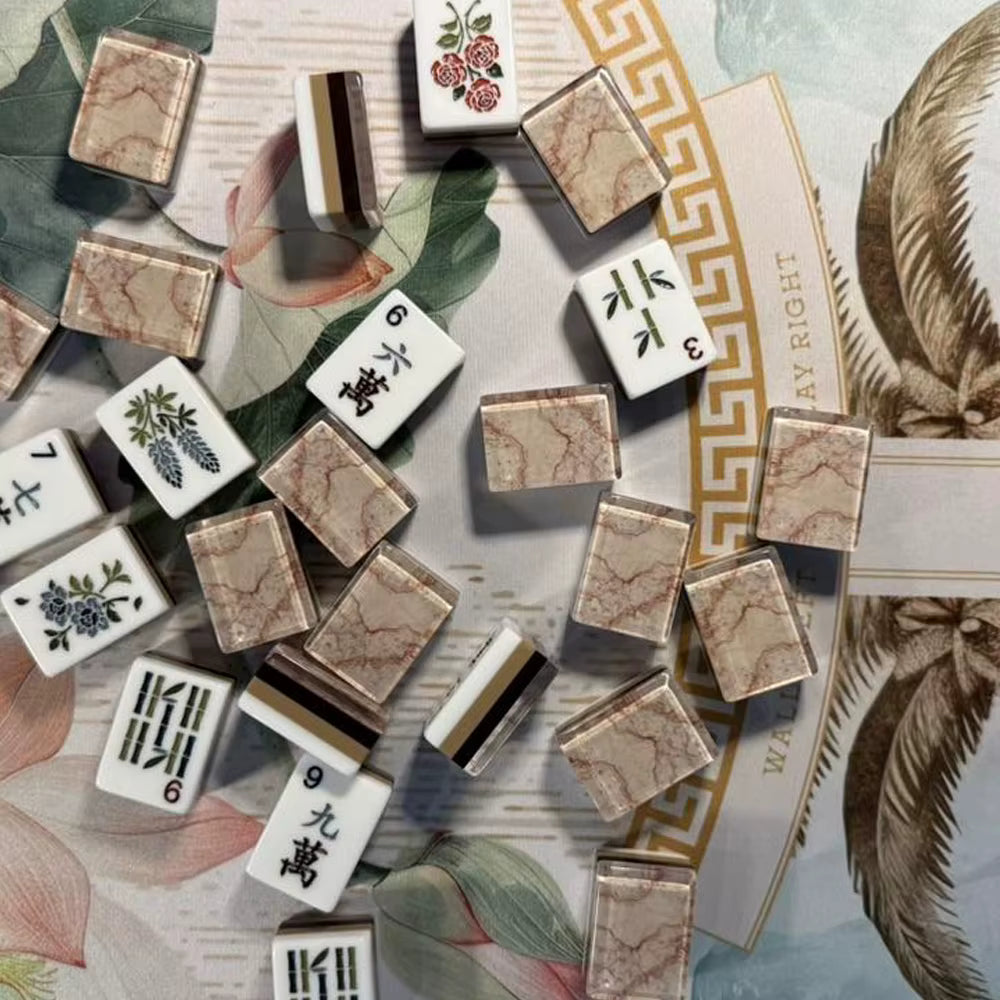 Modern Beige Mahjong Tiles Set 160pcs