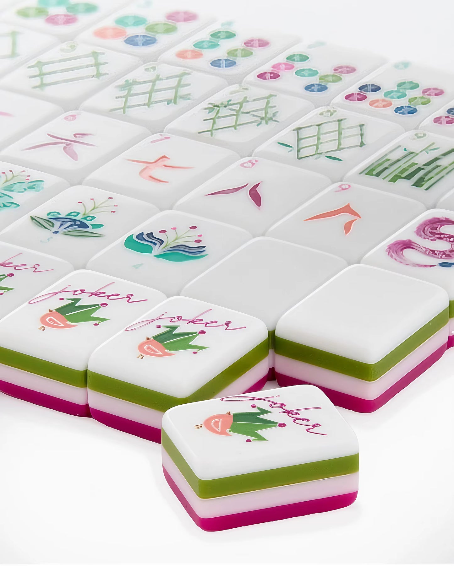 Hot Pink Mahjong Tiles Set 160pcs