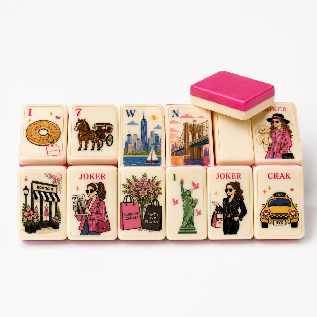 New York Diva in Mahjong Tiles and Mat Set