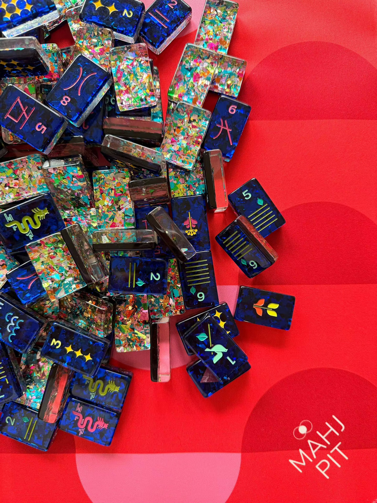 Rainbow Confetti Mahjong Tiles Set 160pcs