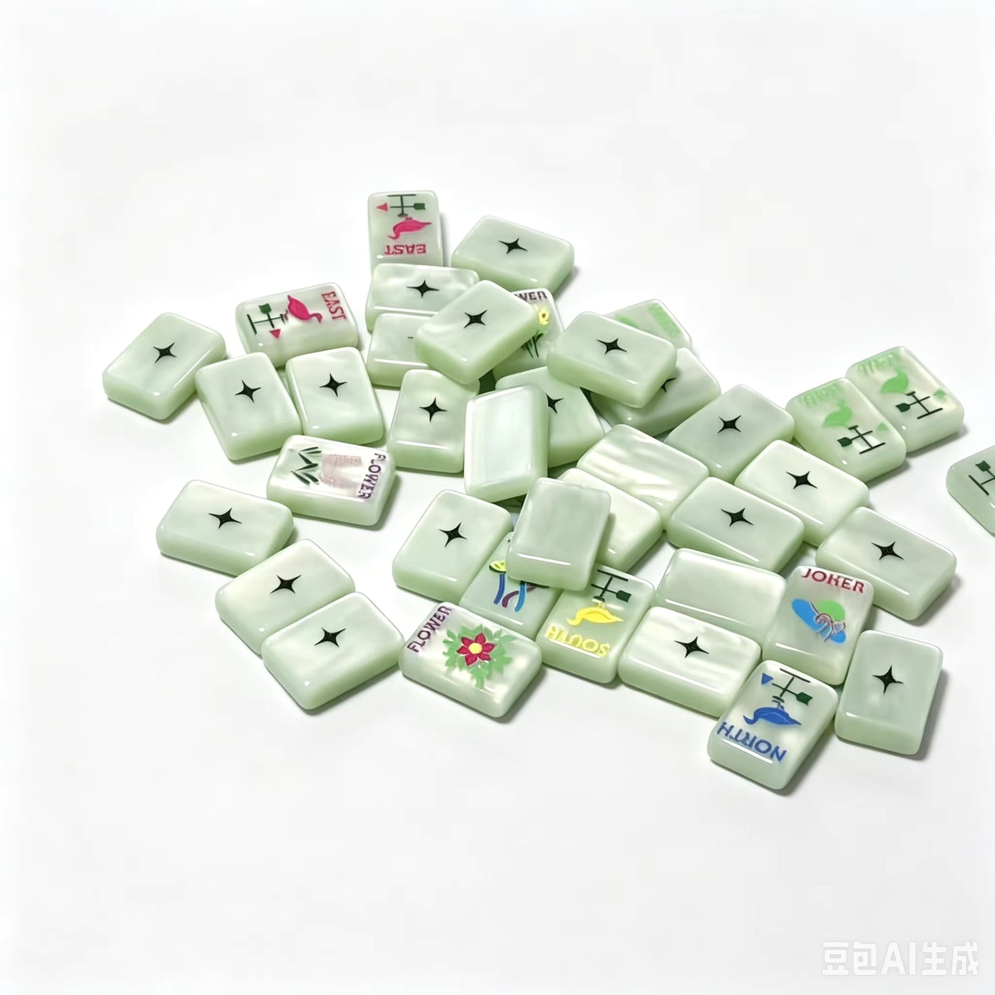 Pearl Green Garden Mahjong Tiles Set 160pcs