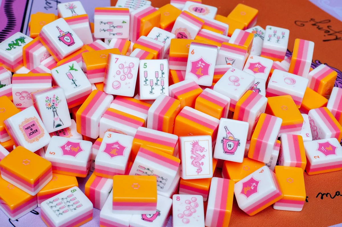 Champagne Orange Mahjong Tiles Set 160pcs