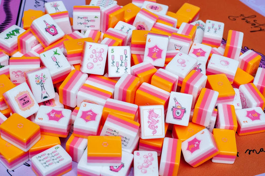 Champagne Orange Mahjong Tiles Set 160pcs
