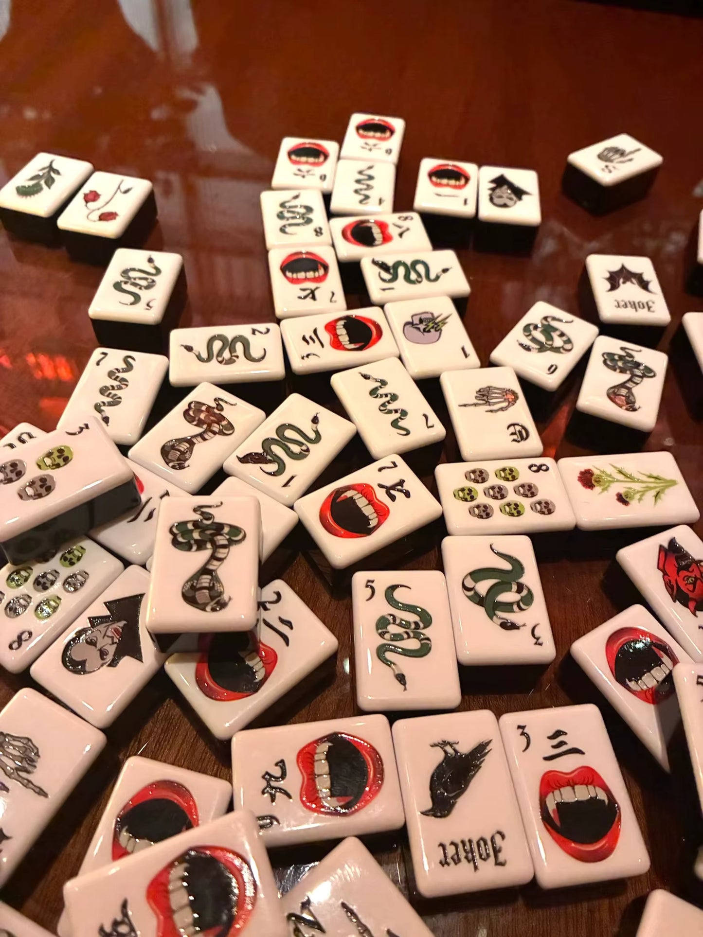 Gothic Halloween Mahjong Tiles Set 160pcs