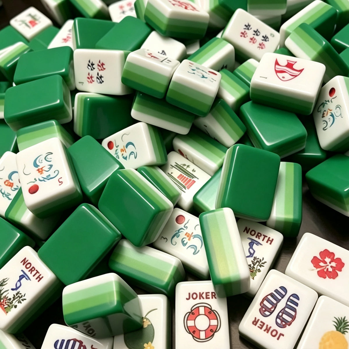 Ocean Green Mahjong Tiles Set 160pcs