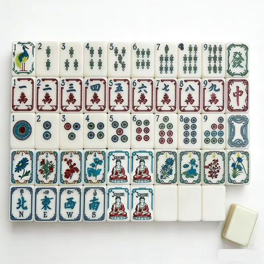 Chinese Lotus Mahjong Tiles Set 160pcs