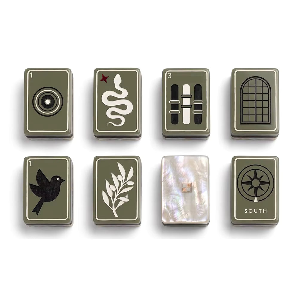 Deep Green Mahjong Tiles Set 160pcs