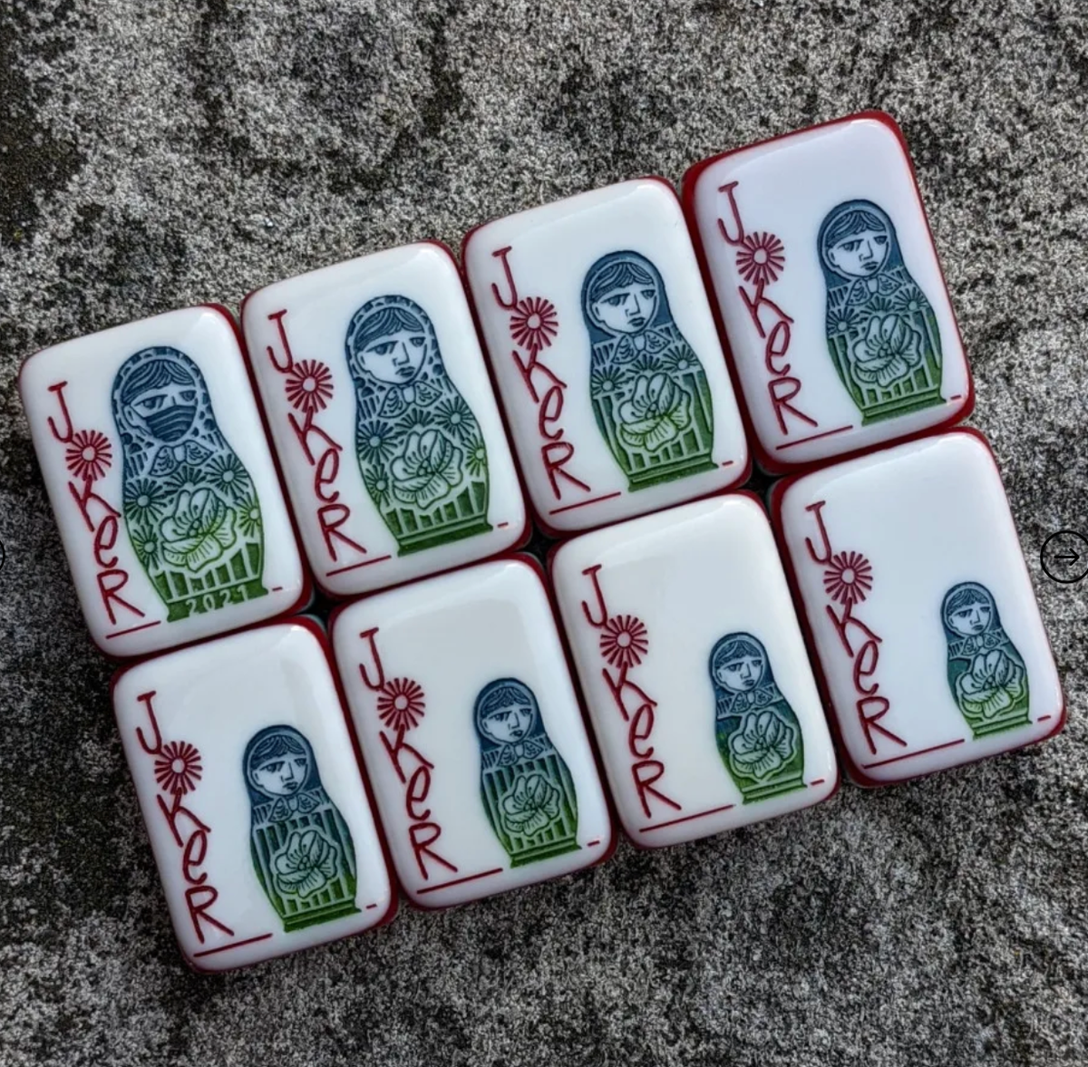 Dark Orange Mahjong Tiles Set 160pcs