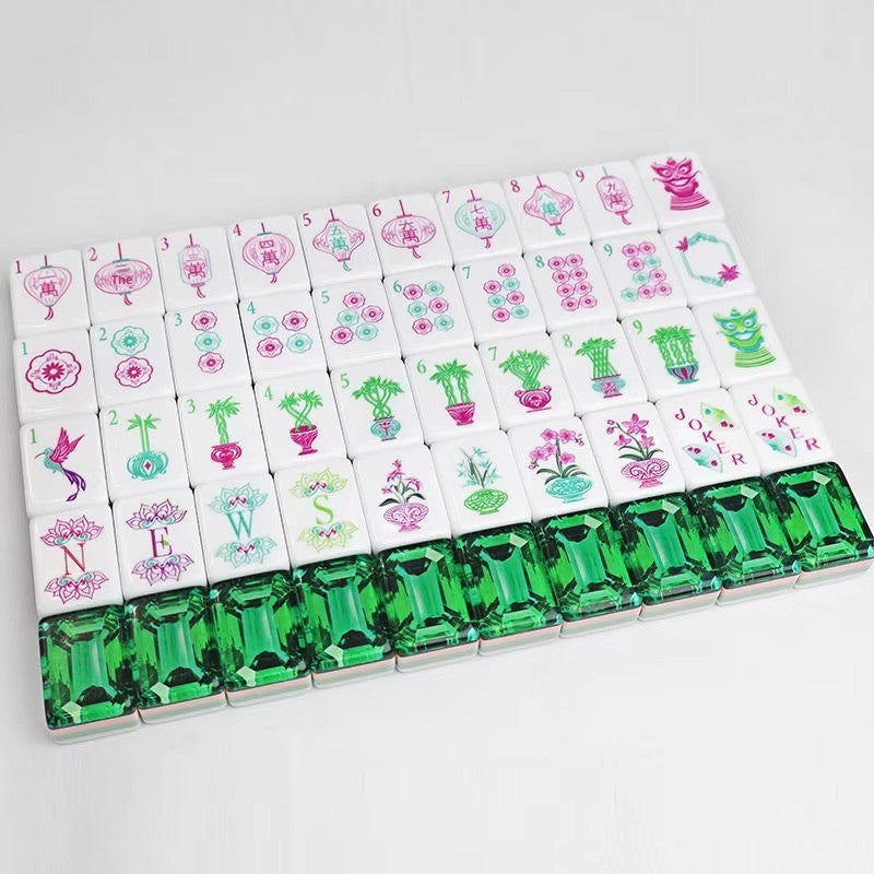 Green Gems Mahjong Tiles Set 160pcs