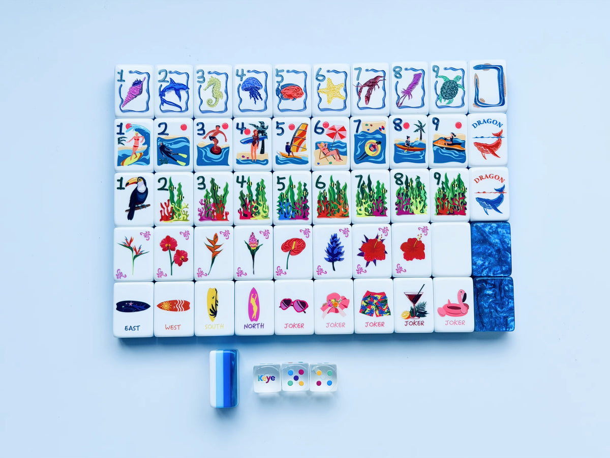 Sapphire Ocean Mahjong Tiles Set 160pcs