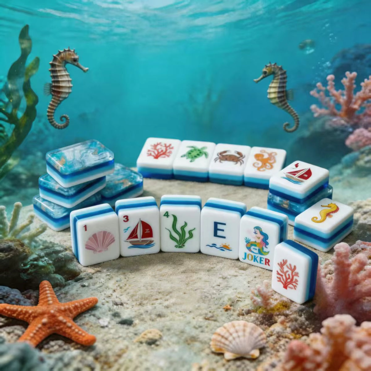Deep Sea Ocean Mahjong Tiles Set 160pcs