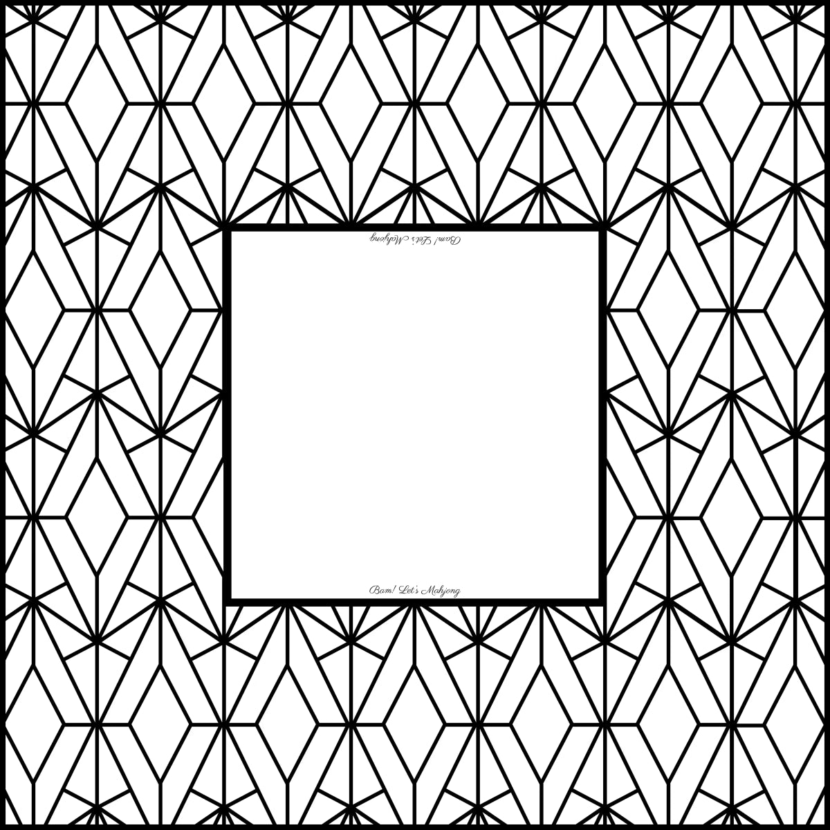 Minimalist Black Mahjong Tiles and Mat Set