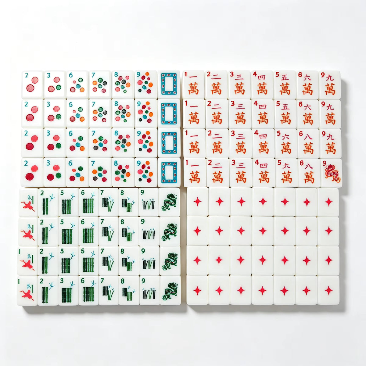 White Safari Mahjong Tiles Set 160pcs