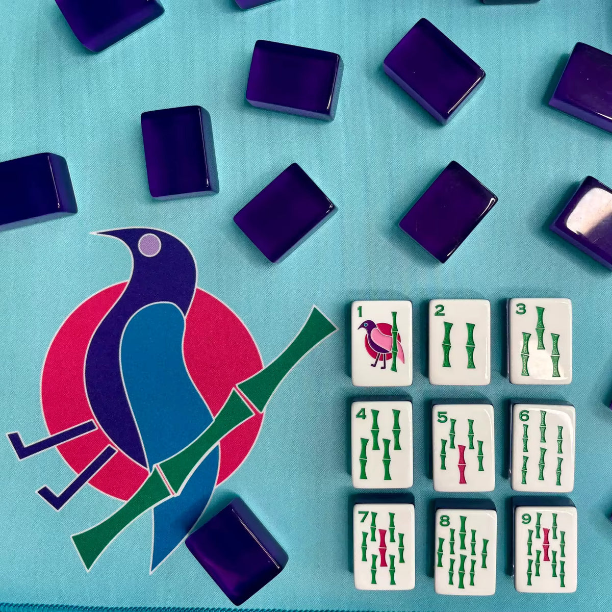 Lucky Purple Mahjong Tiles Set 160pcs