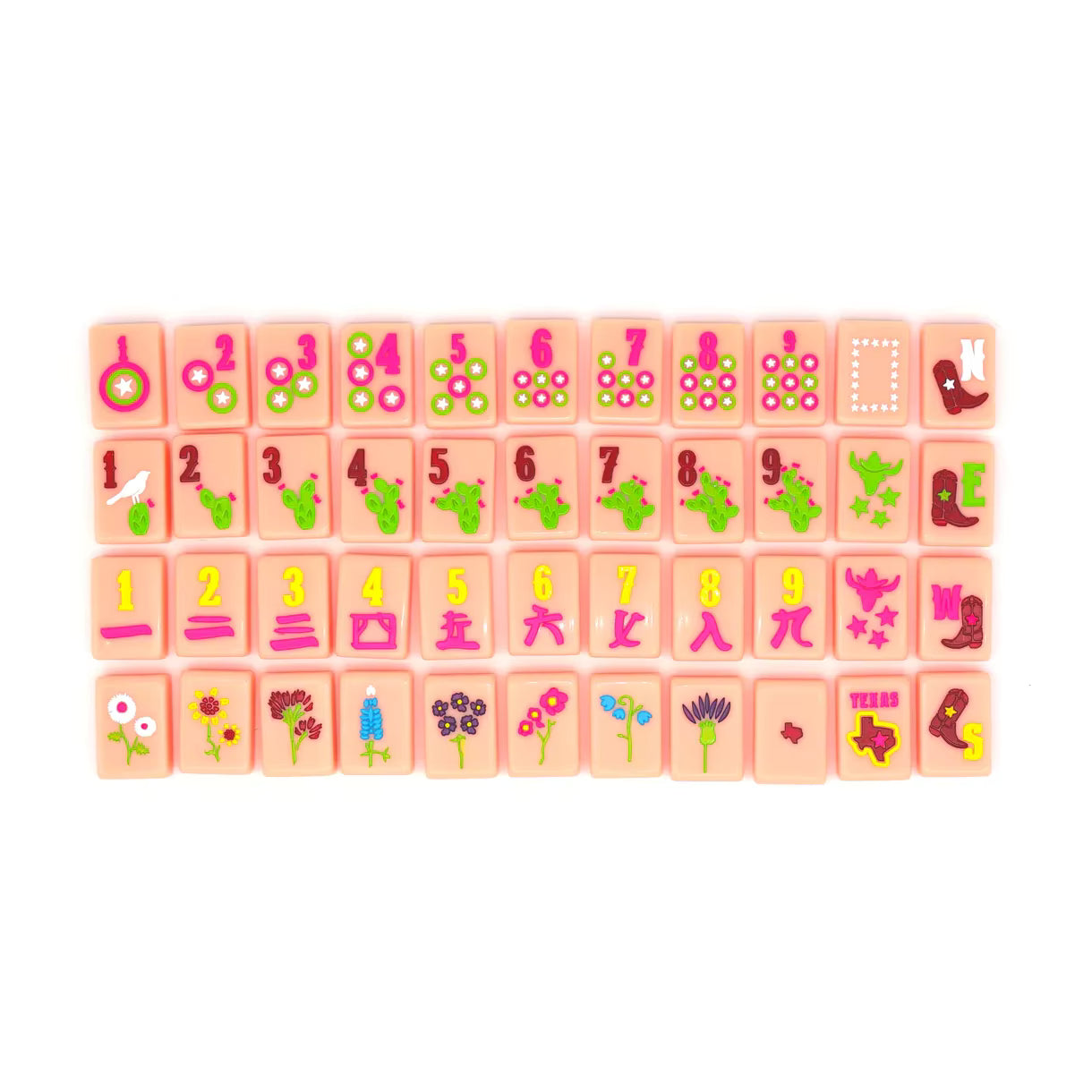 Texas Pink Derby Mahjong Tiles Set 160pcs