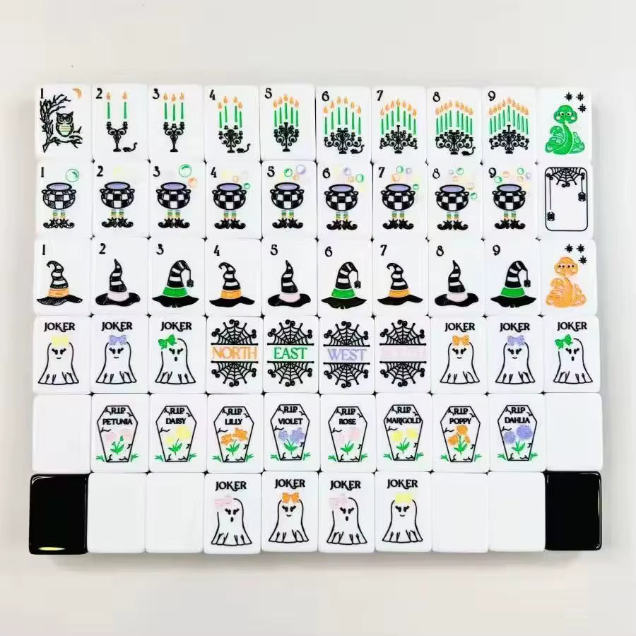 Spooky Halloween Mahjong Tiles Set 160pcs