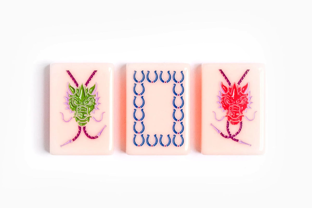 Pink Western Ranch Mahjong Tiles Set 160pcs